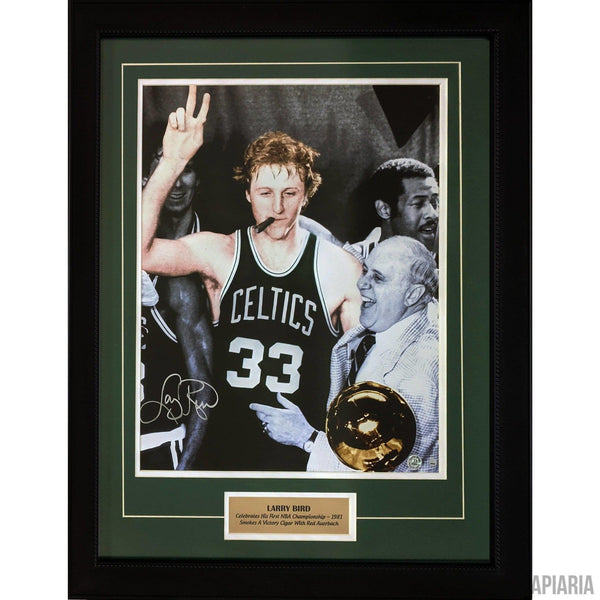 Larry Bird Autographed Photo, Smoking Cigar With Red Auerbach After Wi ...