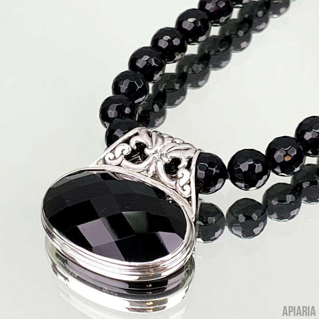 New size 9 ring, black onyx sterling silver necklace, earrings & offers bracelet set