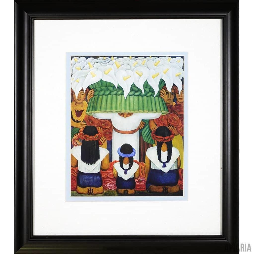 Diego Rivera "Flower Festival: Feast of Santa Anita"-Framed Art-Apiaria