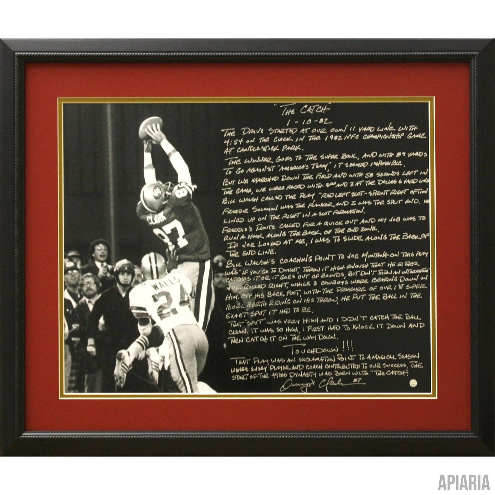 Dwight Clark Autographed Signed Framed San Francisco 49ers 