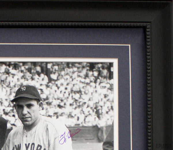 Yogi Berra Signed Yankees 14x18 Custom Matted 8x10 Photo & Signed Card –